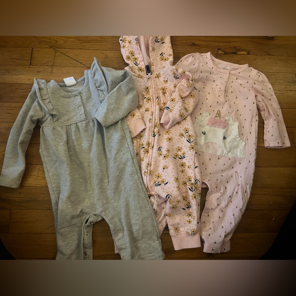 Carter's Kids Romper Set - Gray, Pink, and Cream